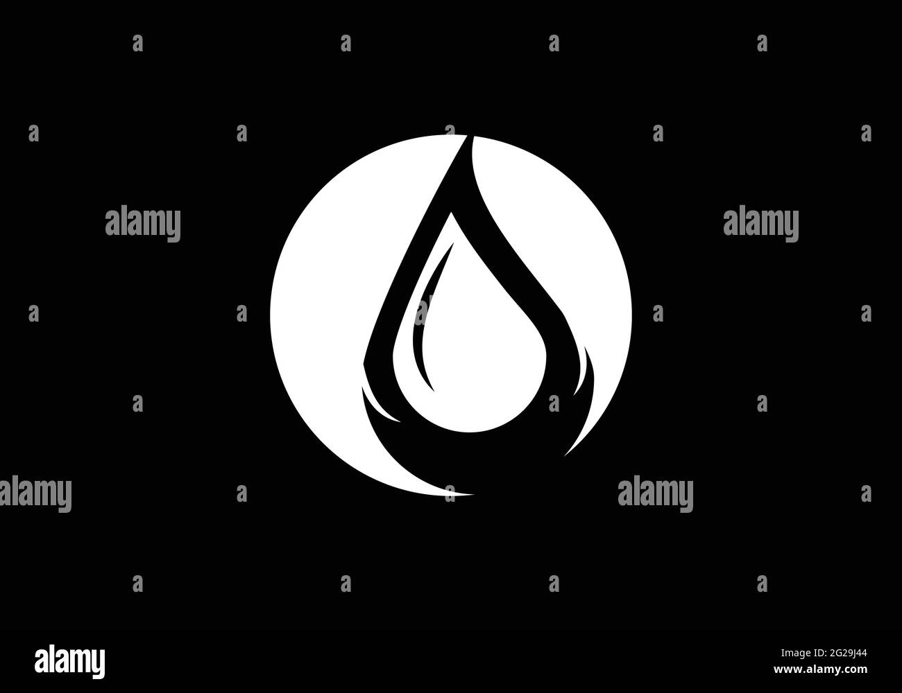 Modello vettoriale per il design del logo Creative Water Drop. Illustrazione Vettoriale