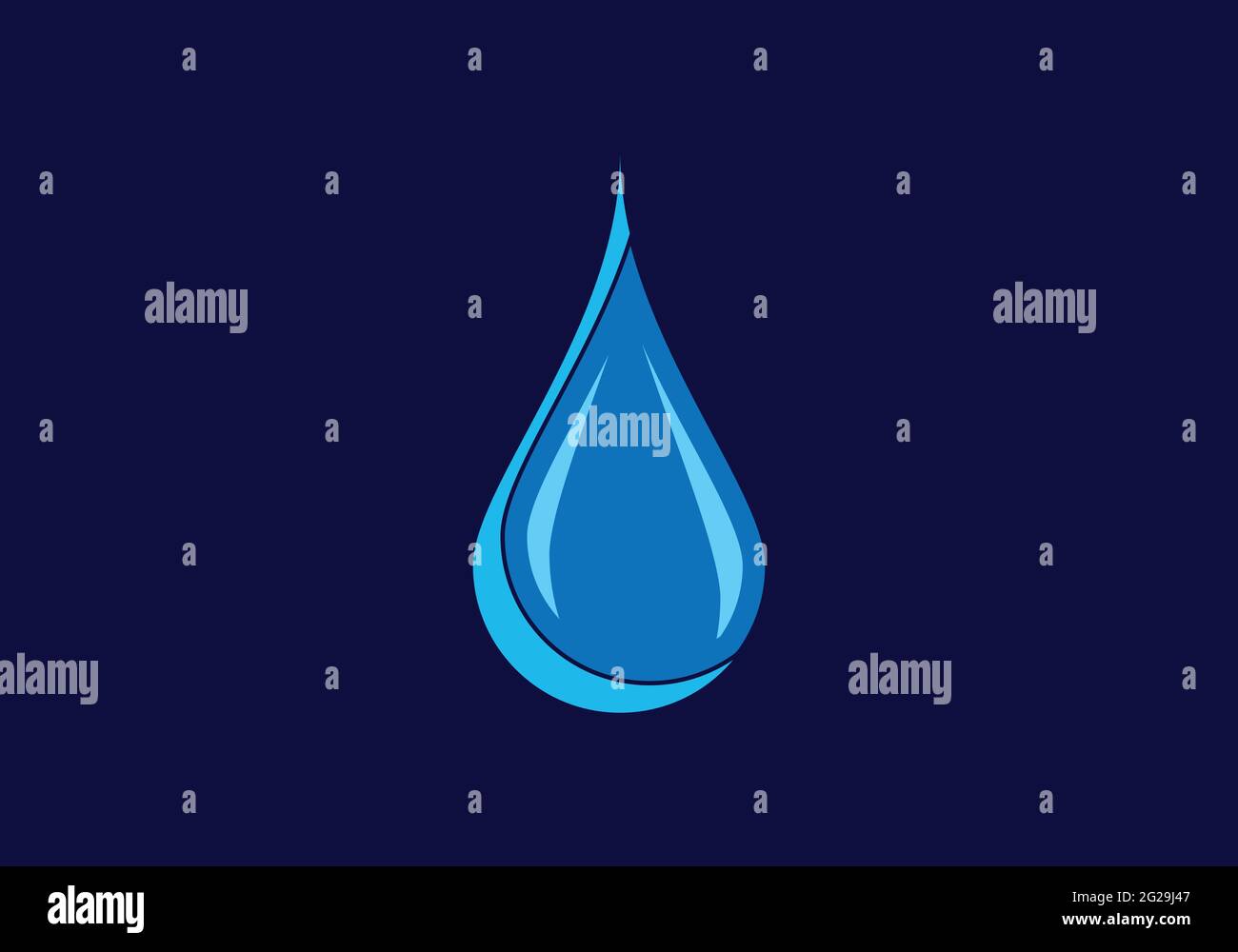Modello vettoriale per il design del logo Creative Water Drop. Illustrazione Vettoriale