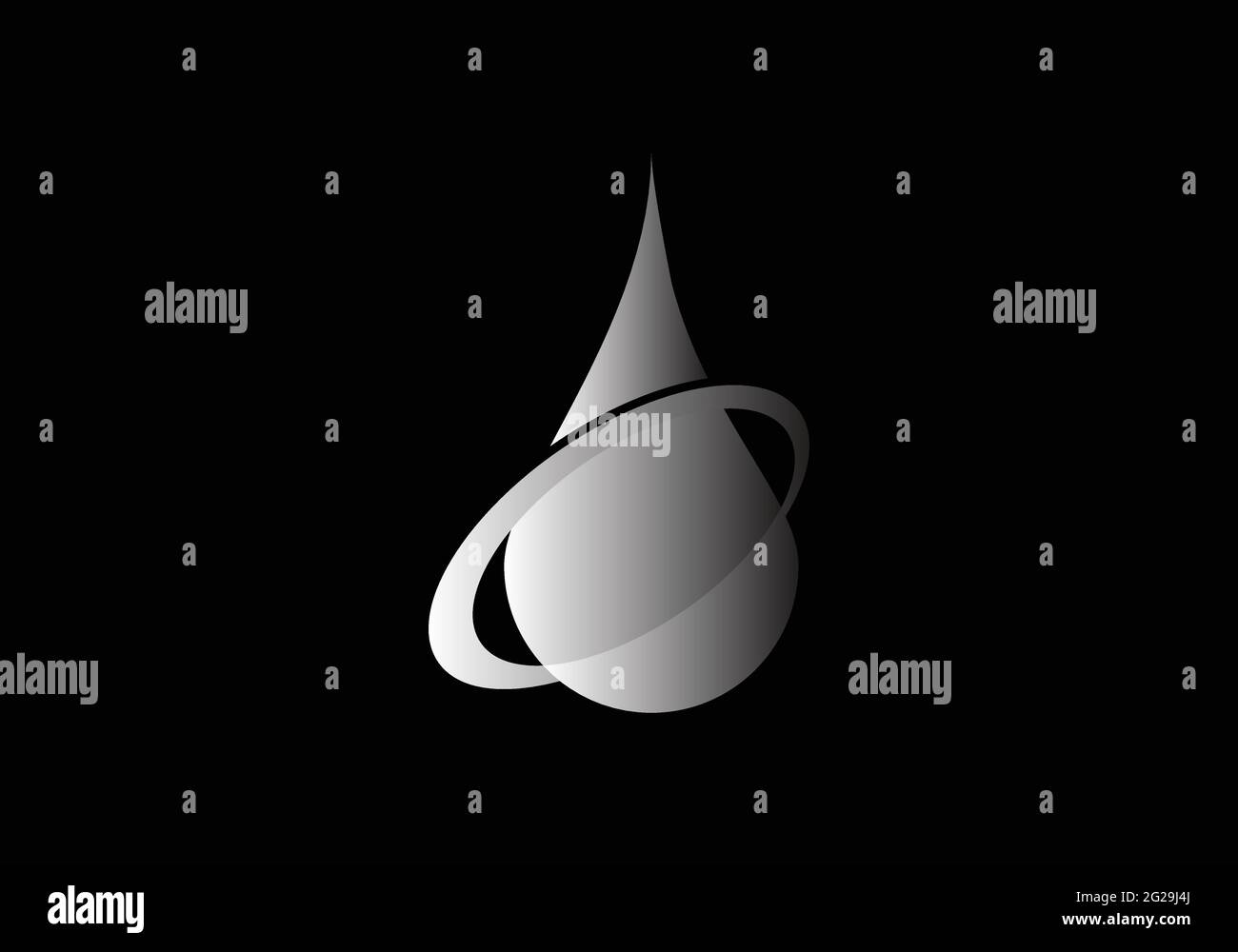 Modello vettoriale per il design del logo Creative Water Drop. Illustrazione Vettoriale