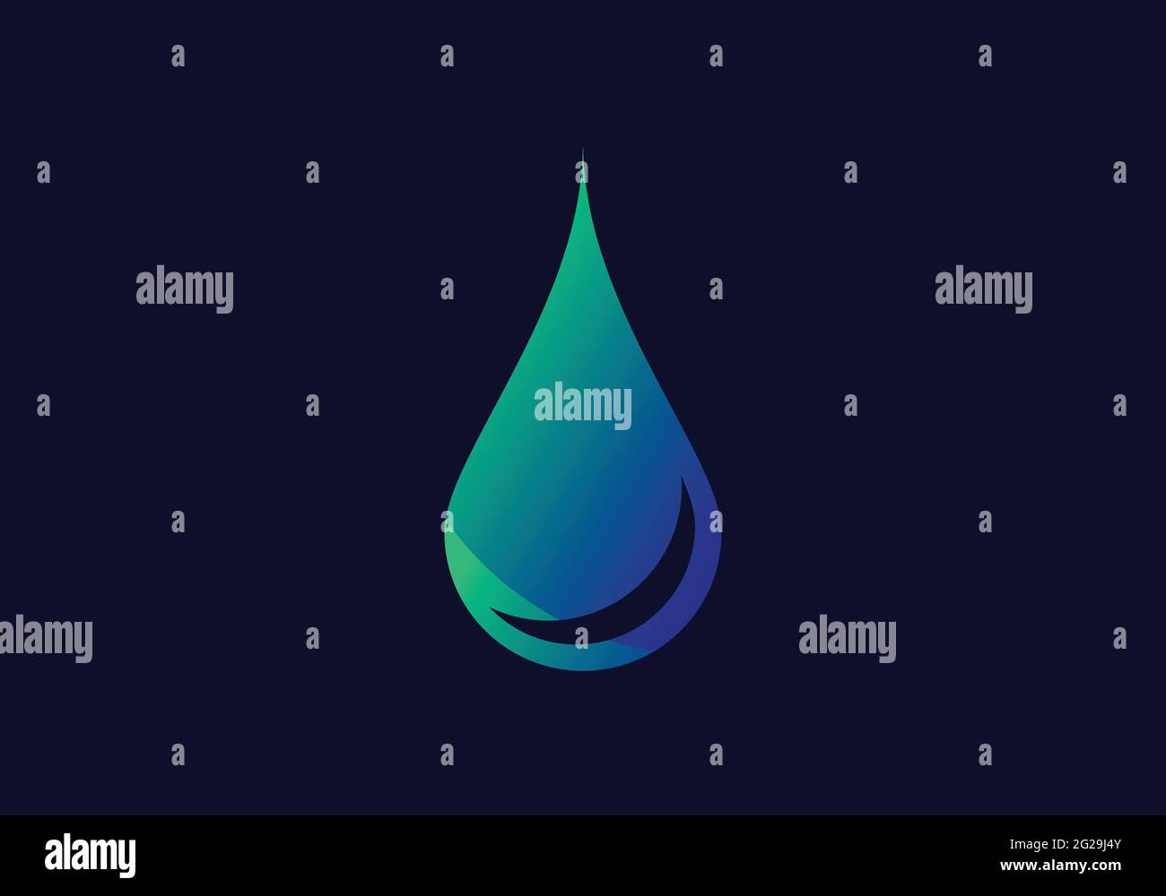 Modello vettoriale per il design del logo Creative Water Drop. Illustrazione Vettoriale