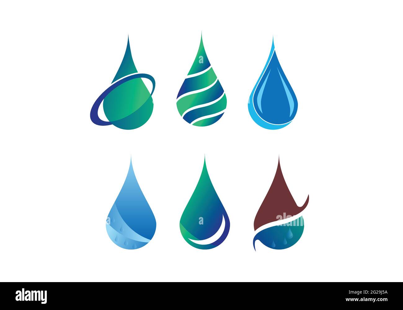 Modello vettoriale per il design del logo Creative Water Drop. Illustrazione Vettoriale