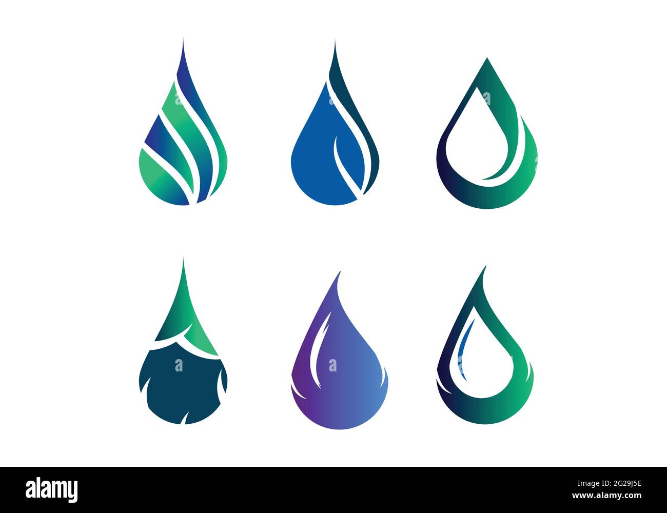 Modello vettoriale per il design del logo Creative Water Drop. Illustrazione Vettoriale