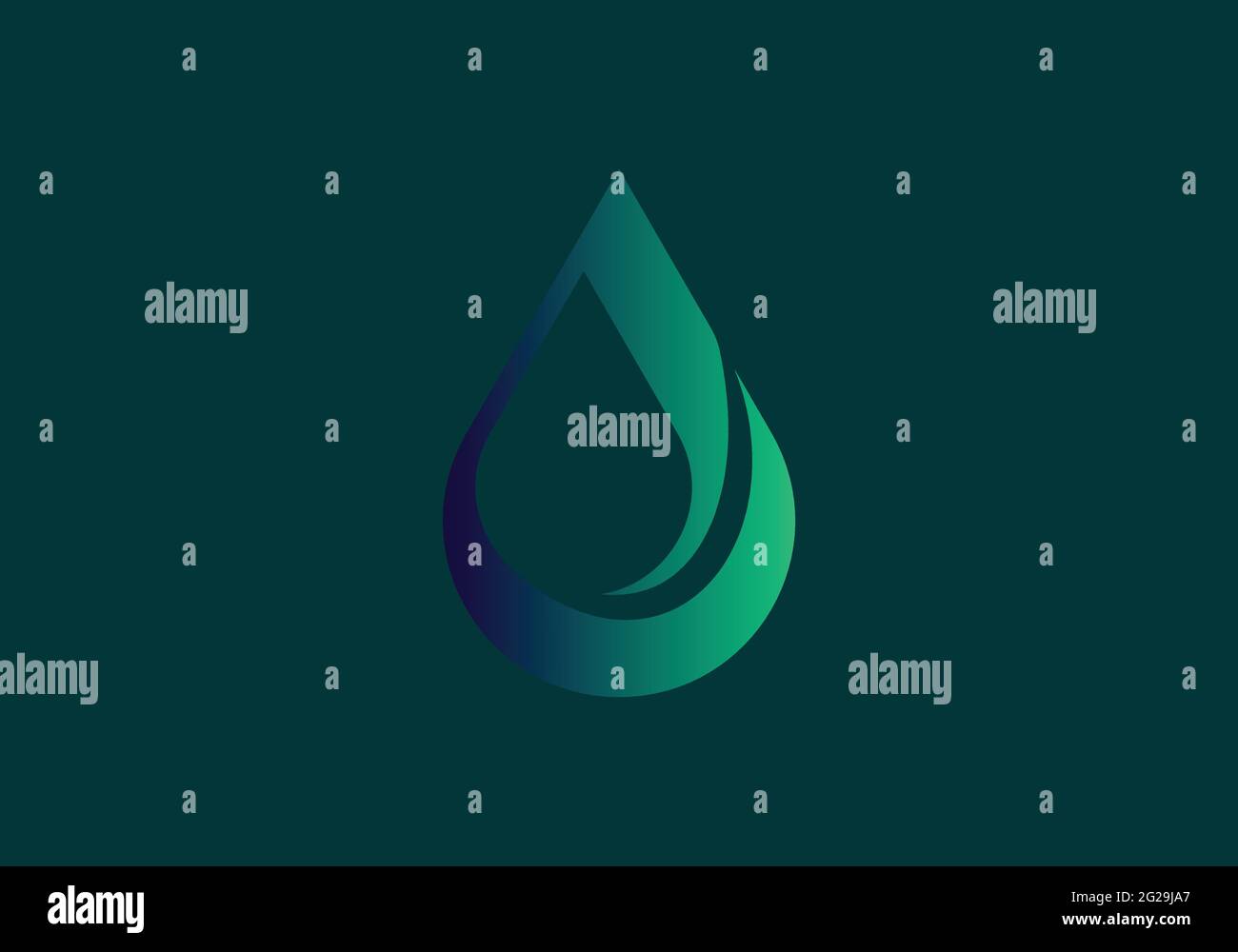 Modello vettoriale per il design del logo Creative Water Drop. Illustrazione Vettoriale