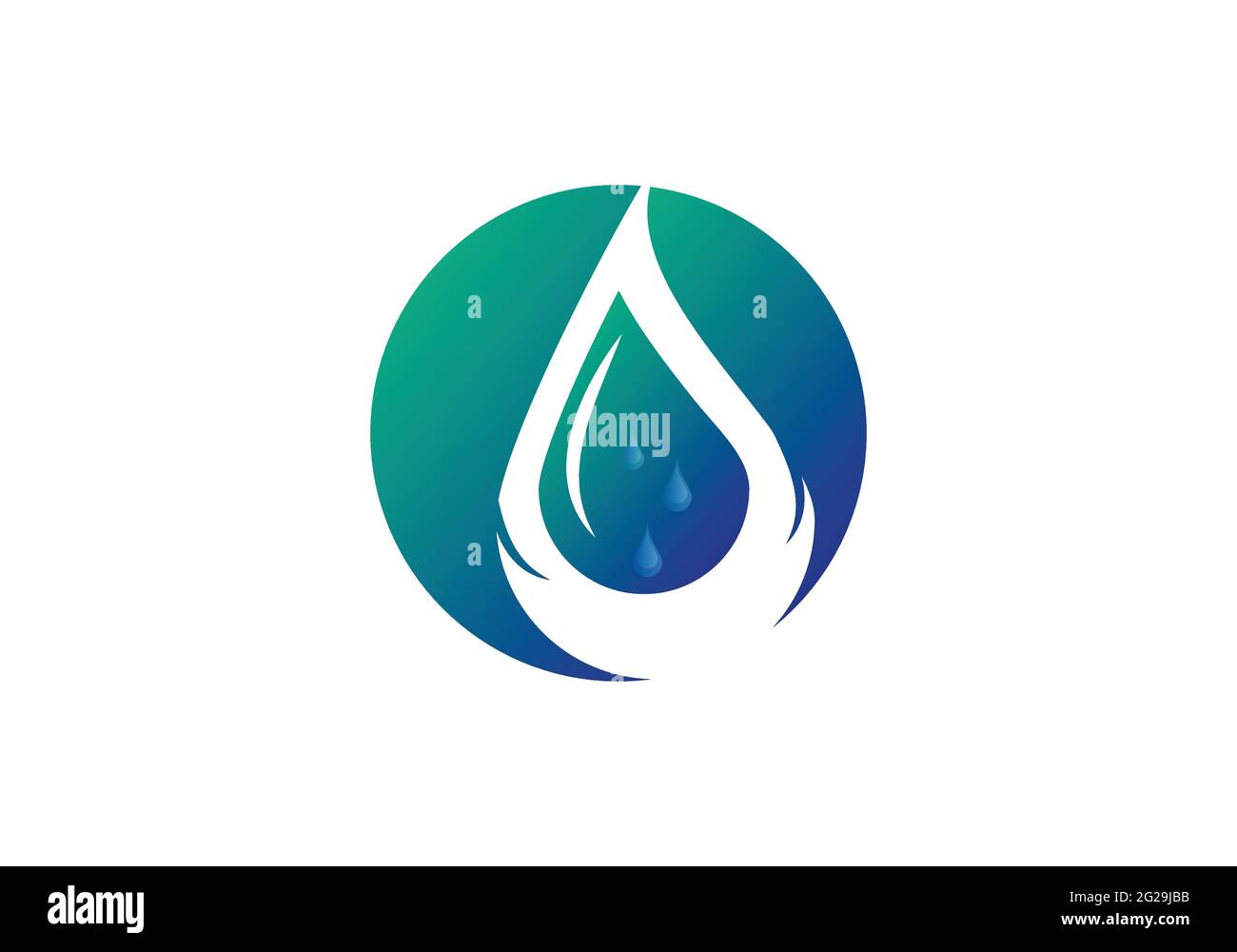 Modello vettoriale per il design del logo Creative Water Drop. Illustrazione Vettoriale