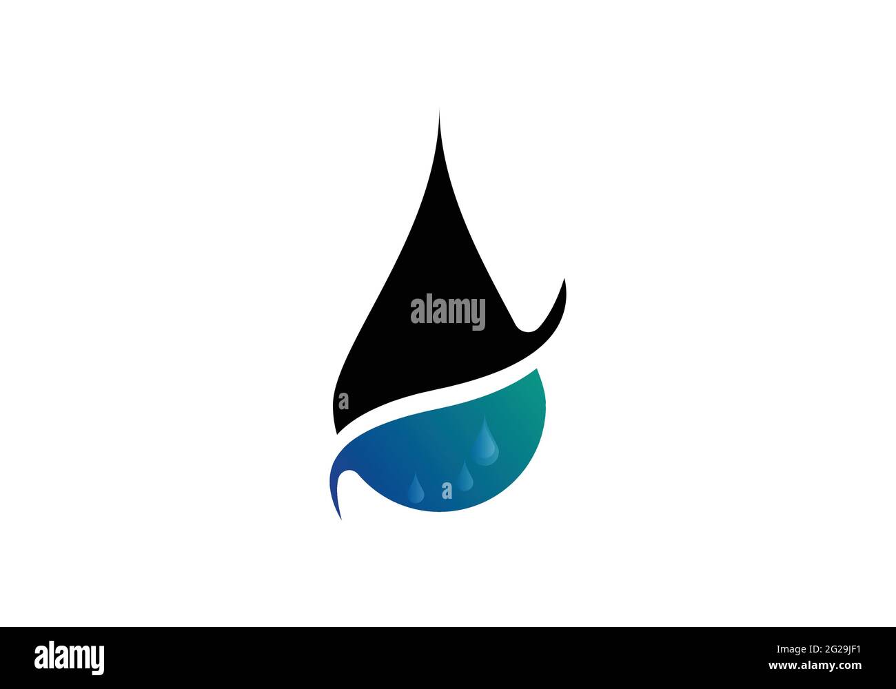 Modello vettoriale per il design del logo Creative Water Drop. Illustrazione Vettoriale