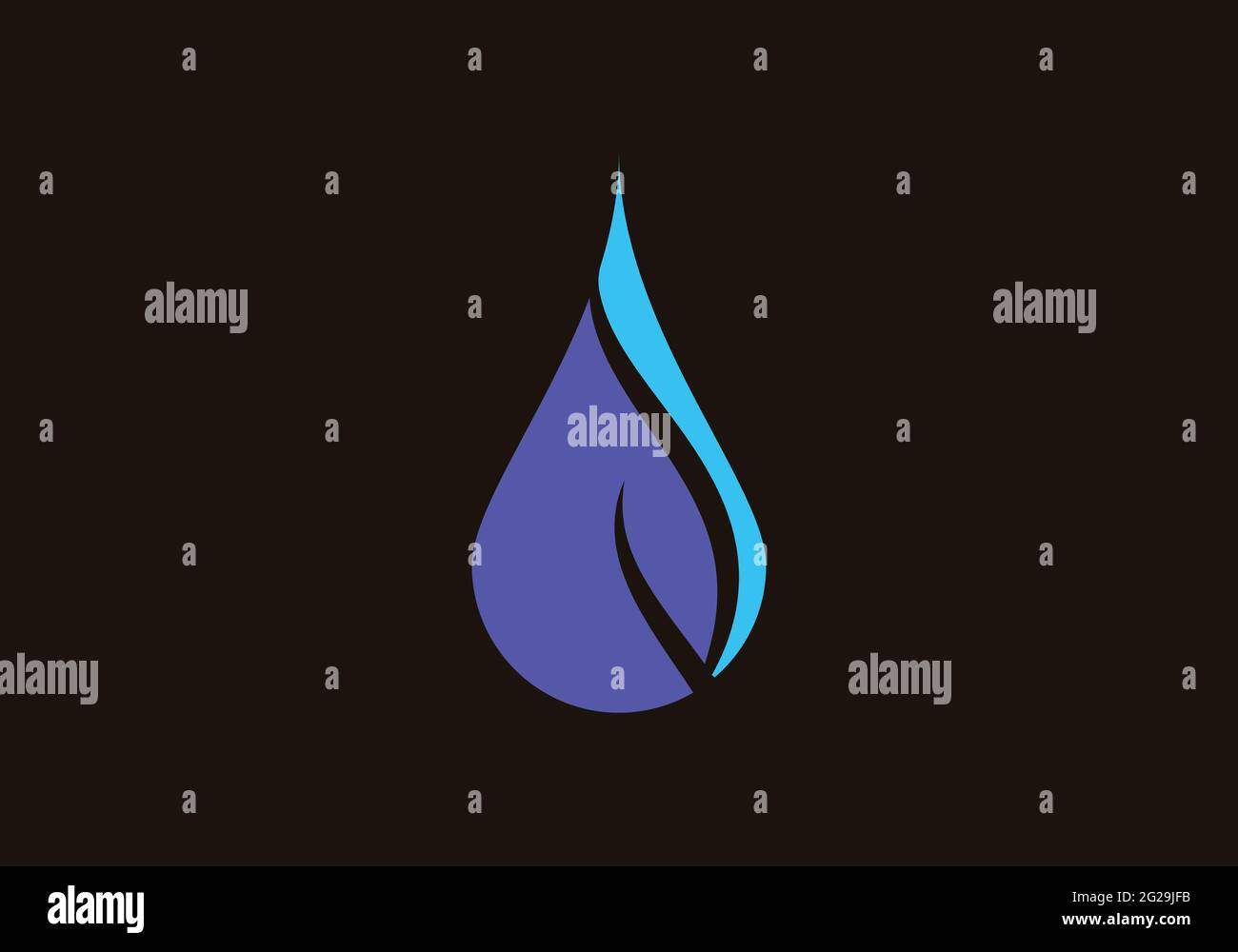 Modello vettoriale per il design del logo Creative Water Drop. Illustrazione Vettoriale