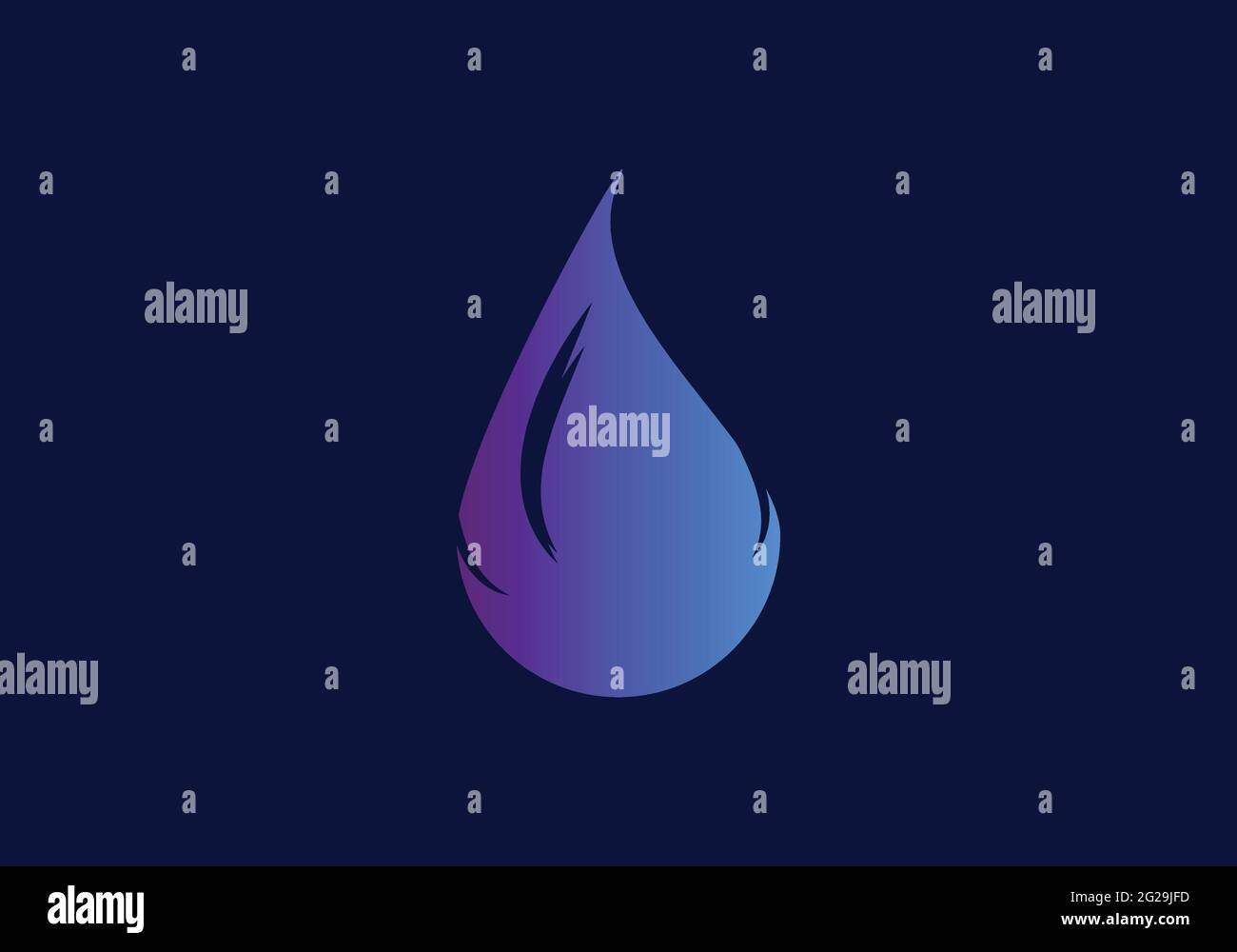 Modello vettoriale per il design del logo Creative Water Drop. Illustrazione Vettoriale