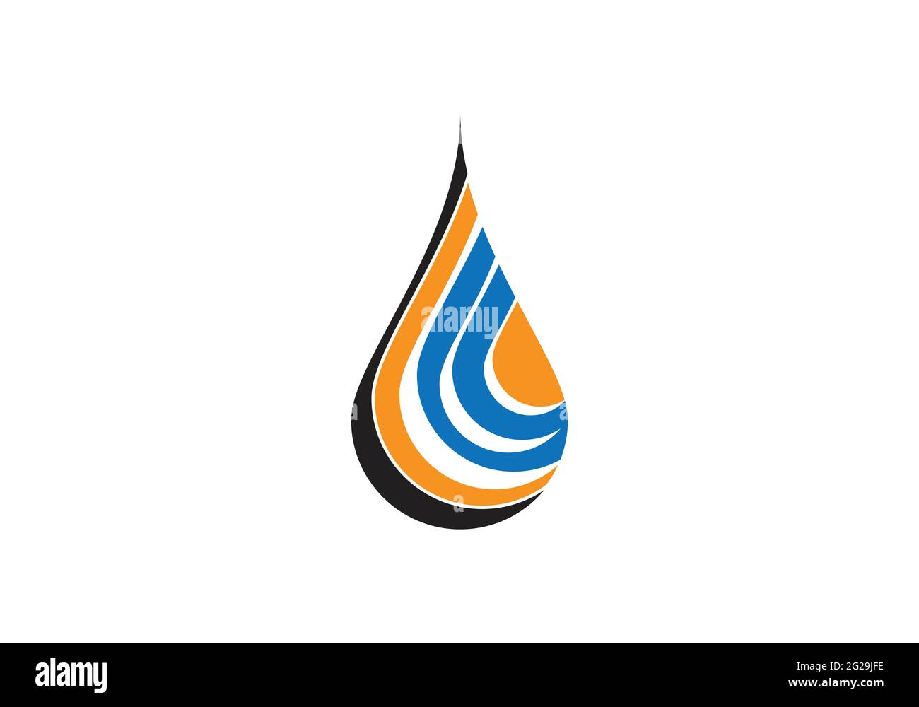 Modello vettoriale per il design del logo Creative Water Drop. Illustrazione Vettoriale