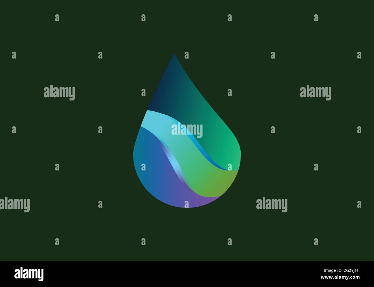 Modello vettoriale per il design del logo Creative Water Drop. Illustrazione Vettoriale