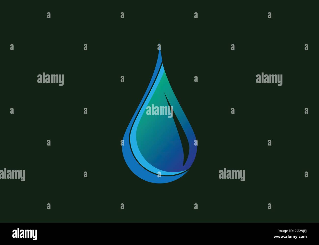 Modello vettoriale per il design del logo Creative Water Drop. Illustrazione Vettoriale