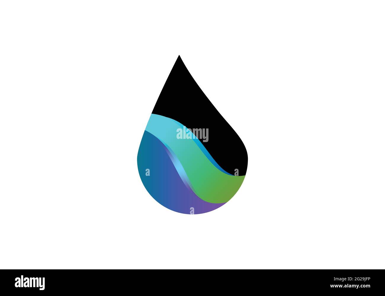 Modello vettoriale per il design del logo Creative Water Drop. Illustrazione Vettoriale