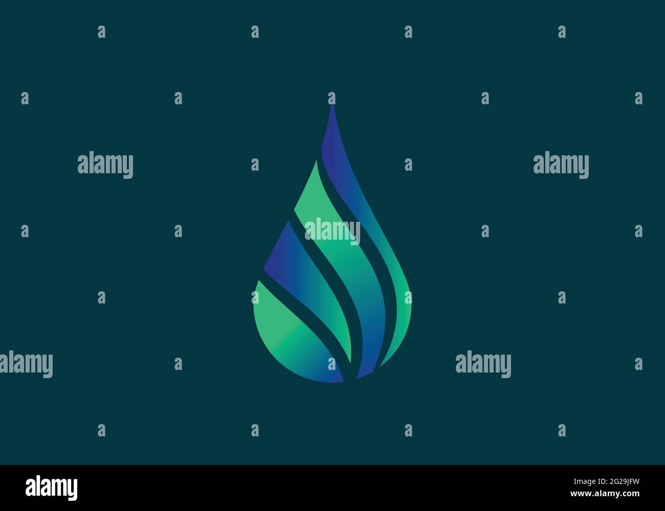 Modello vettoriale per il design del logo Creative Water Drop. Illustrazione Vettoriale