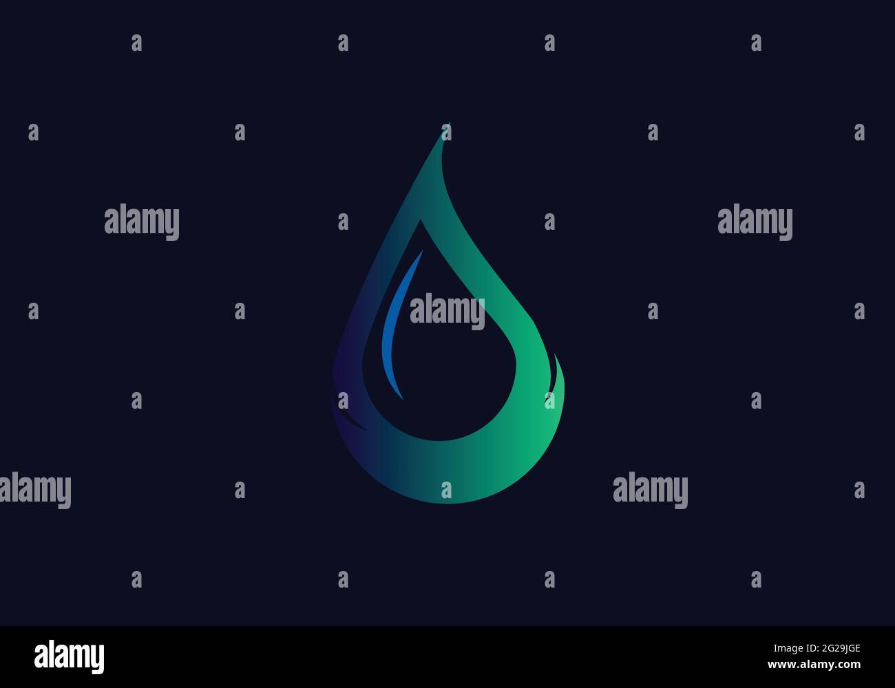 Modello vettoriale per il design del logo Creative Water Drop. Illustrazione Vettoriale