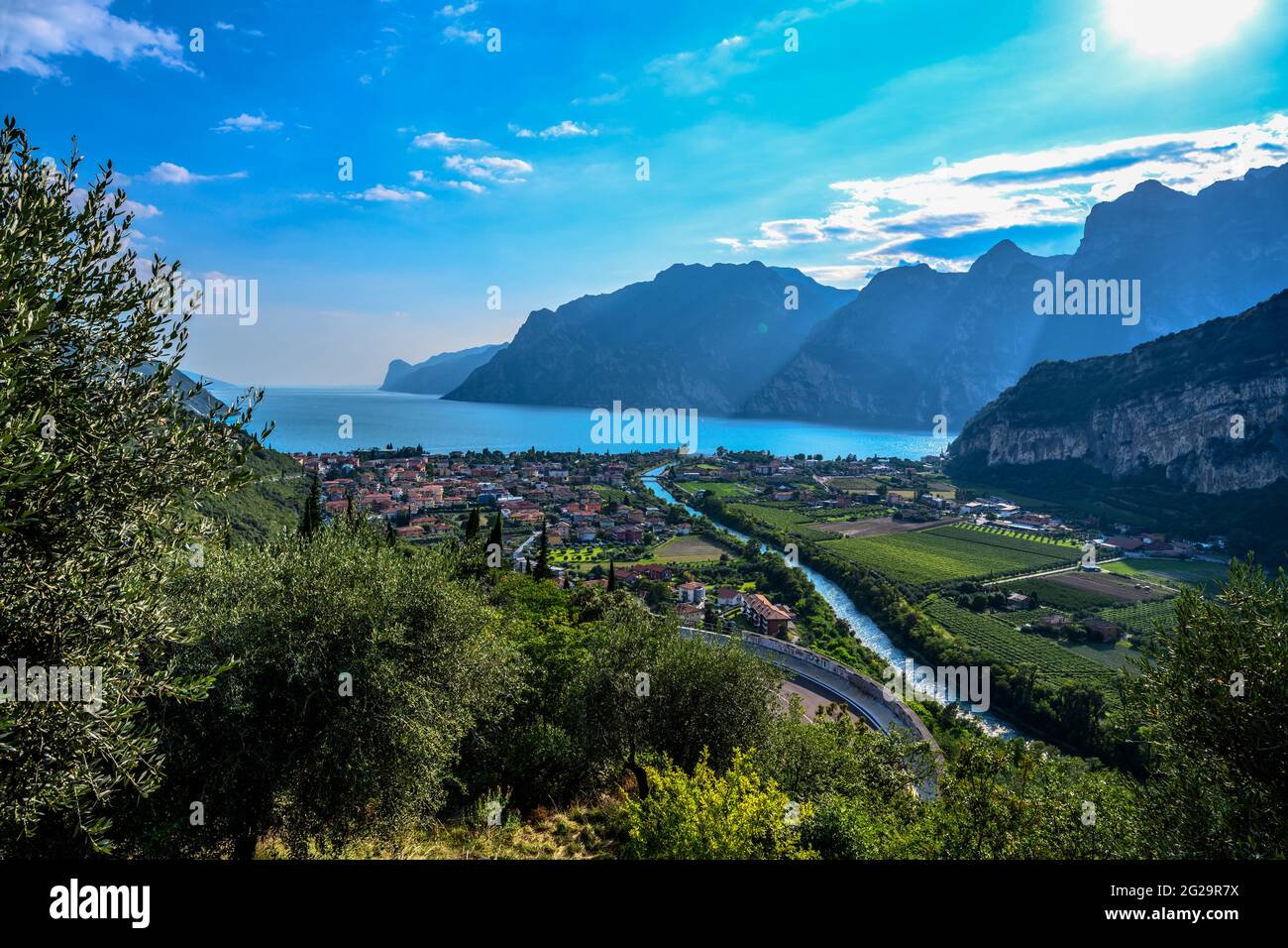 Aussicht auf Nago Torbole am Gardasee Foto Stock