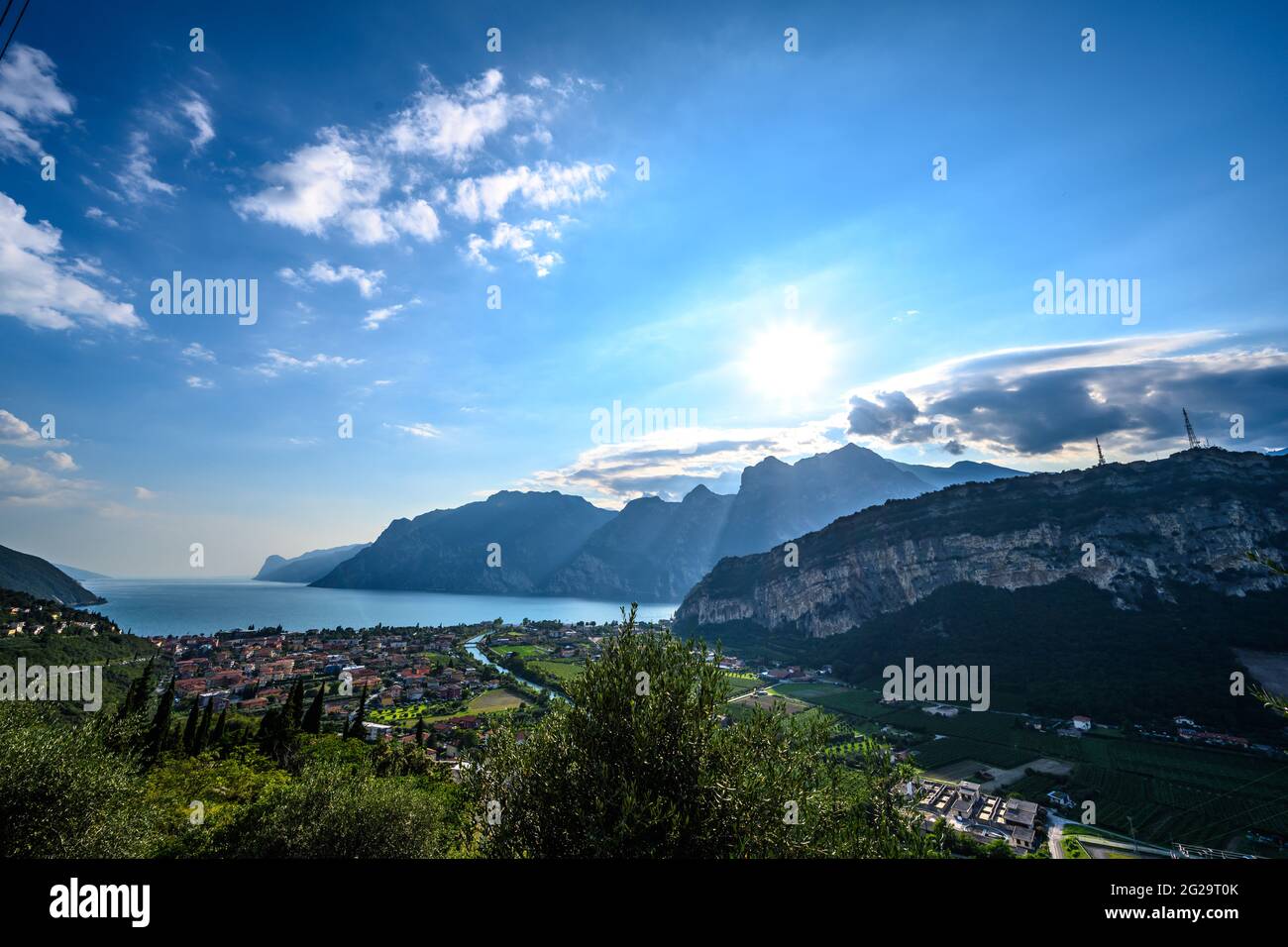 Aussicht auf Nago Torbole am Gardasee Foto Stock