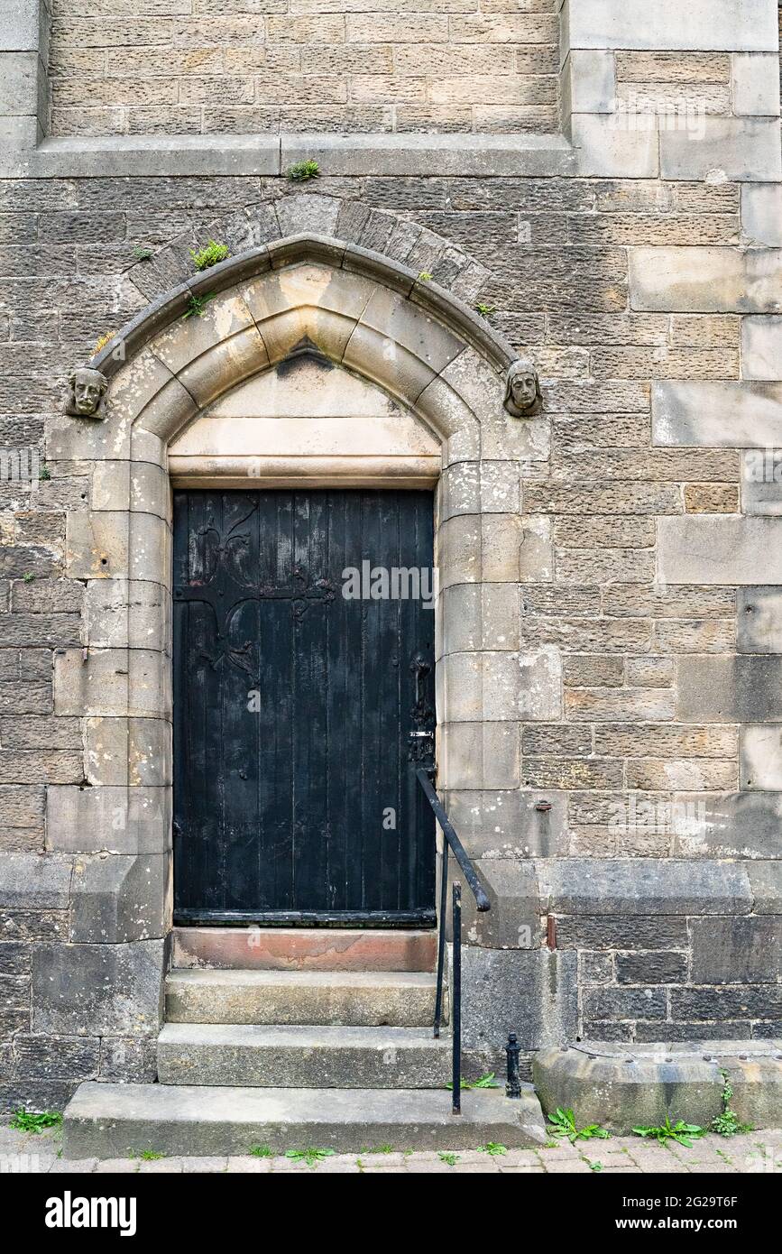 Vecchia porta per la Chiesa Congregazionale di Clark Street Foto Stock