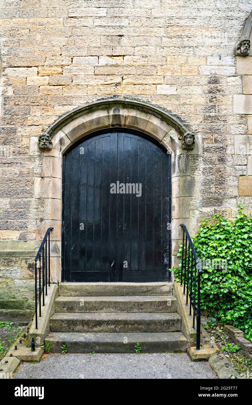 Vecchia porta per la Chiesa Congregazionale di Clark Street Foto Stock