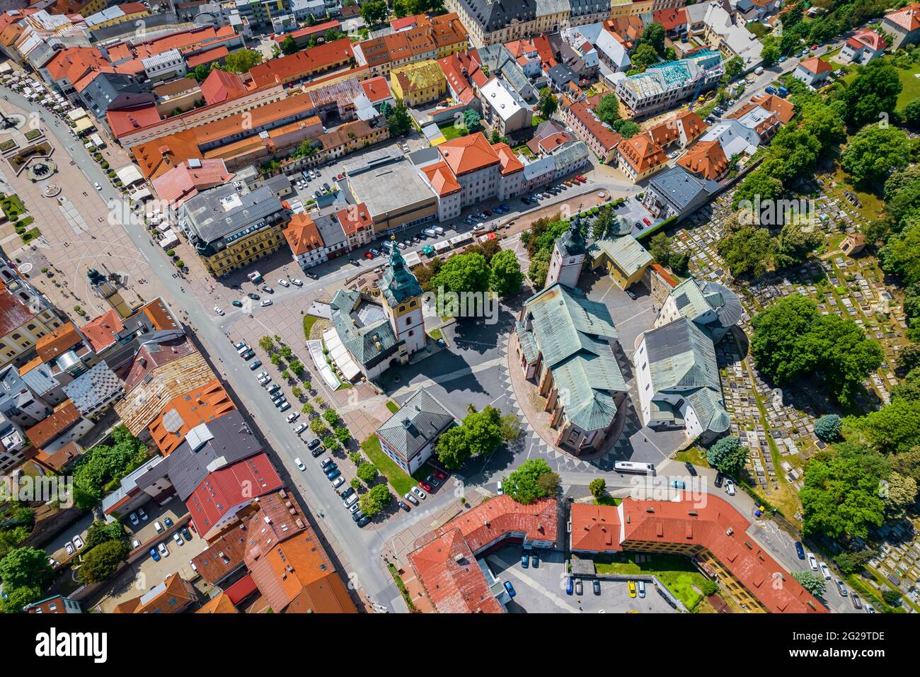 Centro della città di Banska Bystrica, Slovacchia Foto Stock