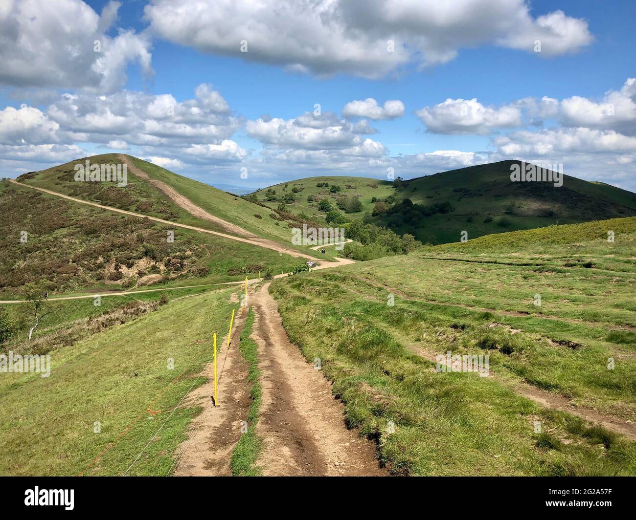 Camminare sulle colline di Malvern Foto Stock
