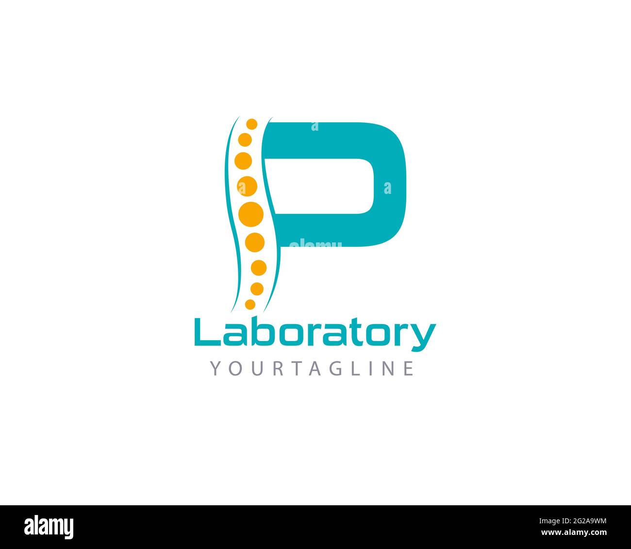Letter P Lab Template Design Vector , questo design è adatto per logo o icone. Il colore e il testo possono essere modificati facilmente. Illustrazione Vettoriale