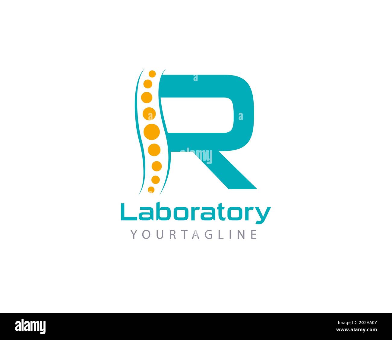 Letter R Lab Logo Template Design Vector , questo design è adatto per logo o icone. Il colore e il testo possono essere modificati facilmente. Illustrazione Vettoriale