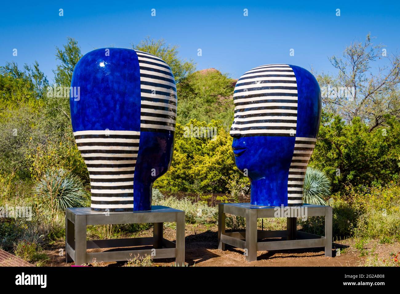 Giardino Botanico del deserto - piante e sculture - Jun Kaneko Foto Stock