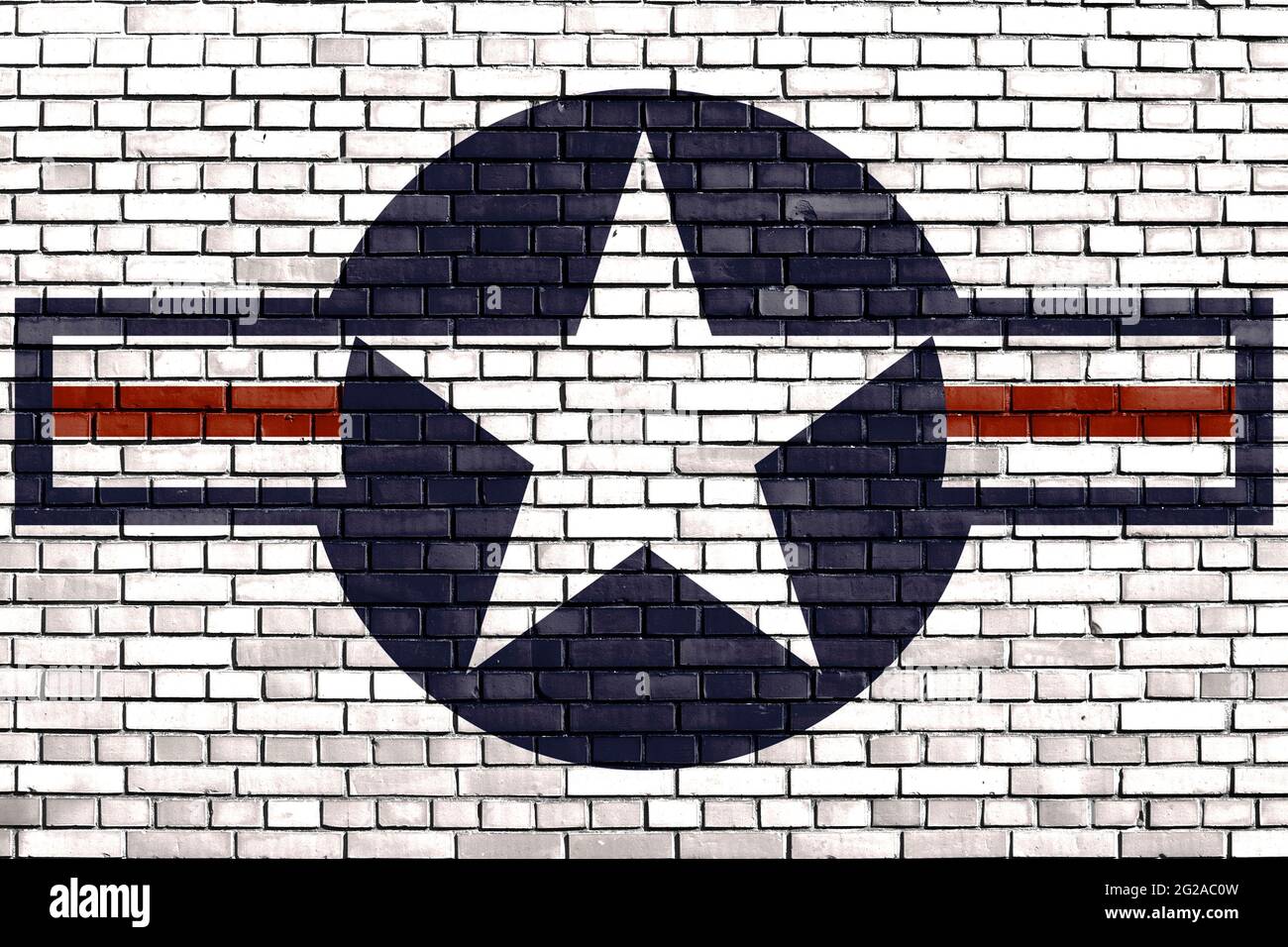 USA Air Force tondo dipinto su muro di mattoni Foto Stock