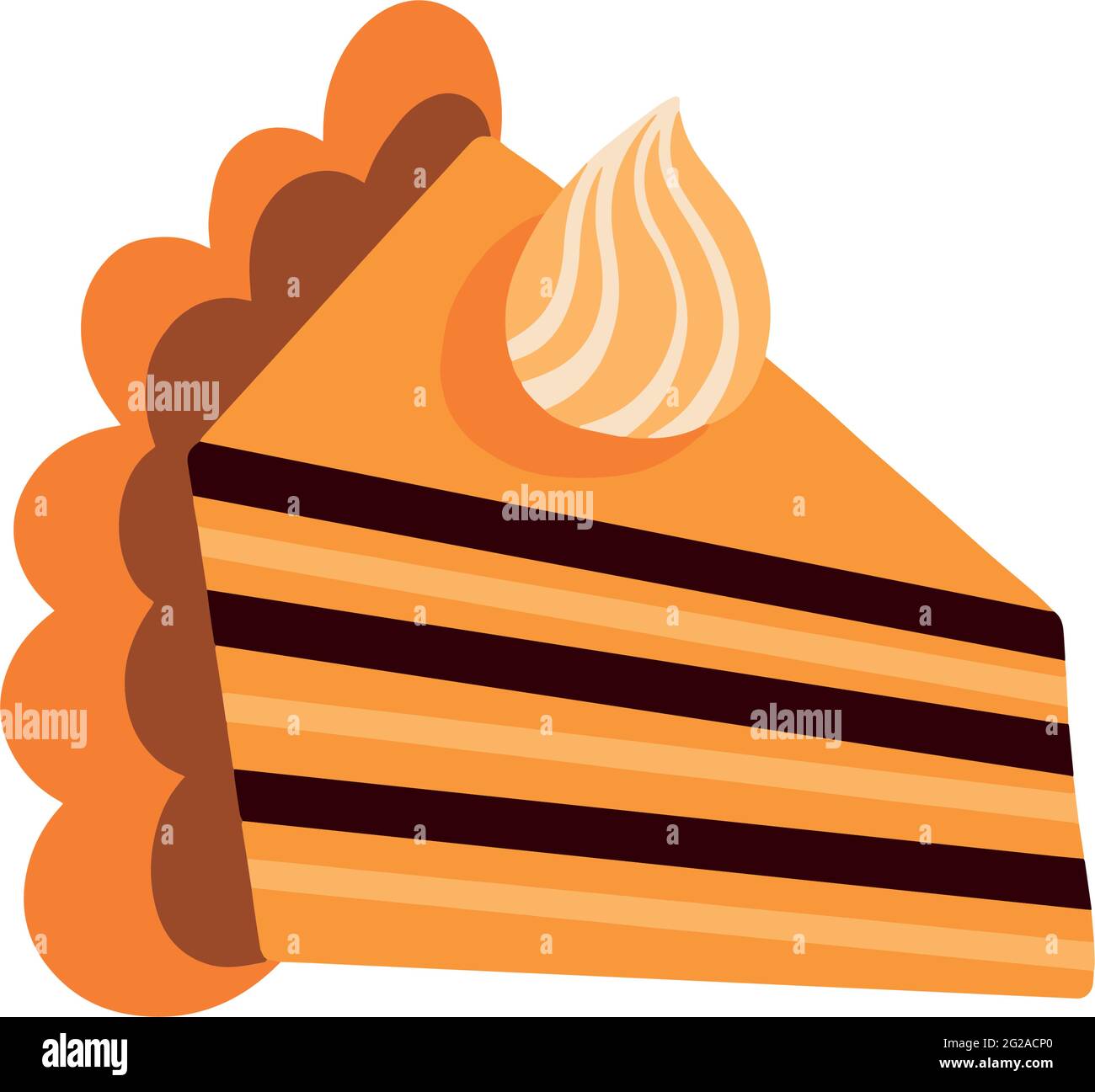 Un pezzo di zucca pie.American torta di zucca fatta in casa con panna montata. Illustrazione vettoriale Illustrazione Vettoriale