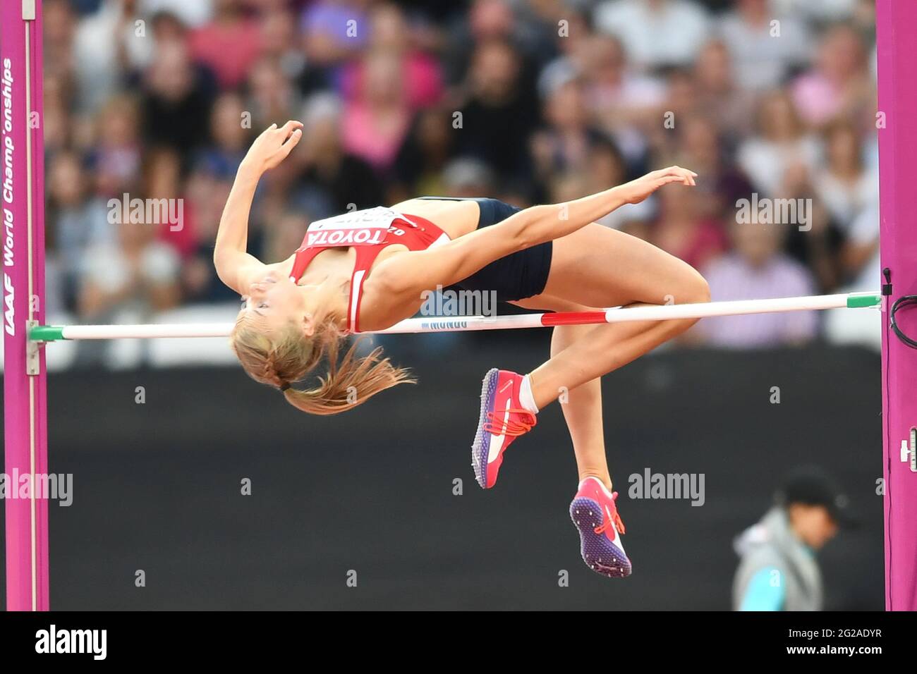 Michaela Hruba (Repubblica Ceca). High Jump Donne, finale. IAAF Athletics World Championships Londra 2017 Foto Stock