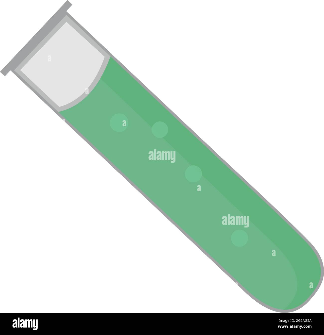 Emoticon vettoriale illustrazione di una provetta con liquido verde Illustrazione Vettoriale