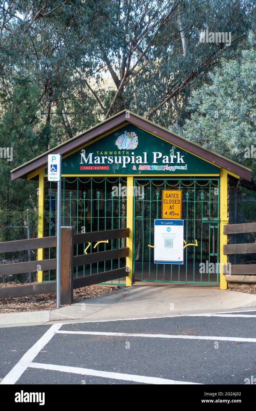 Ingresso al Marspual Park, Tamworth Australia Foto Stock