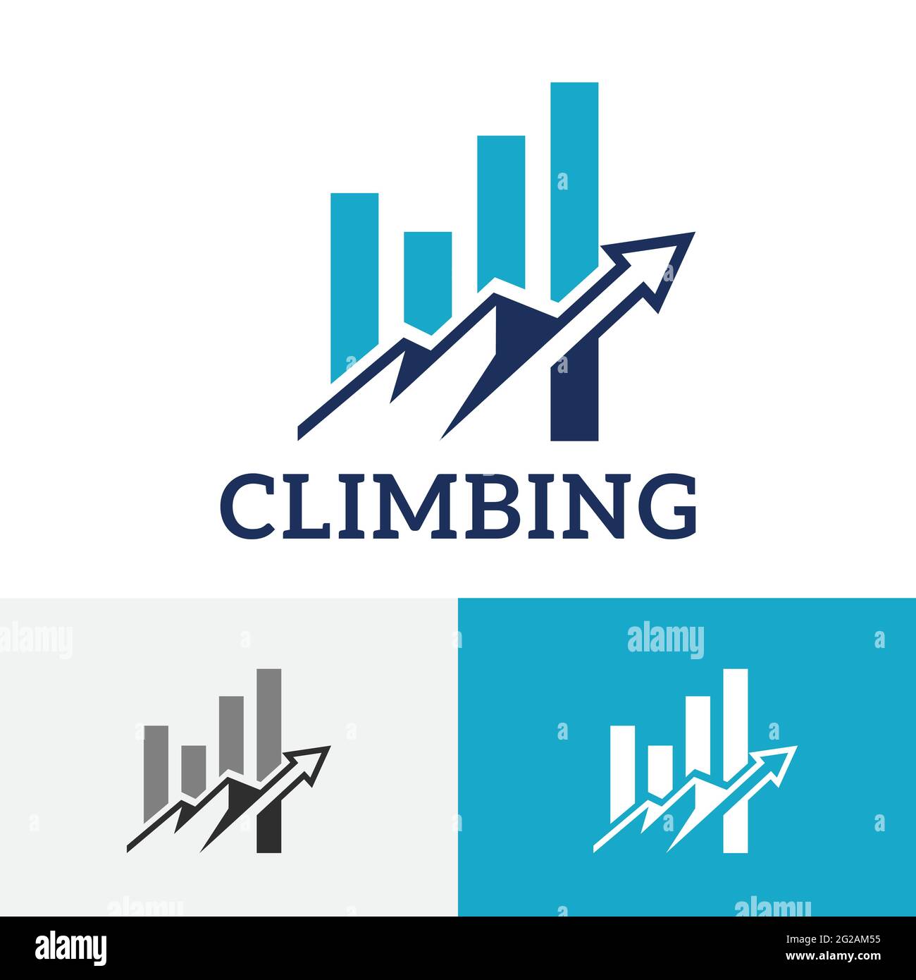 Logo della barra degli strumenti finanziaria di Mountain Climbing Investing Business Illustrazione Vettoriale
