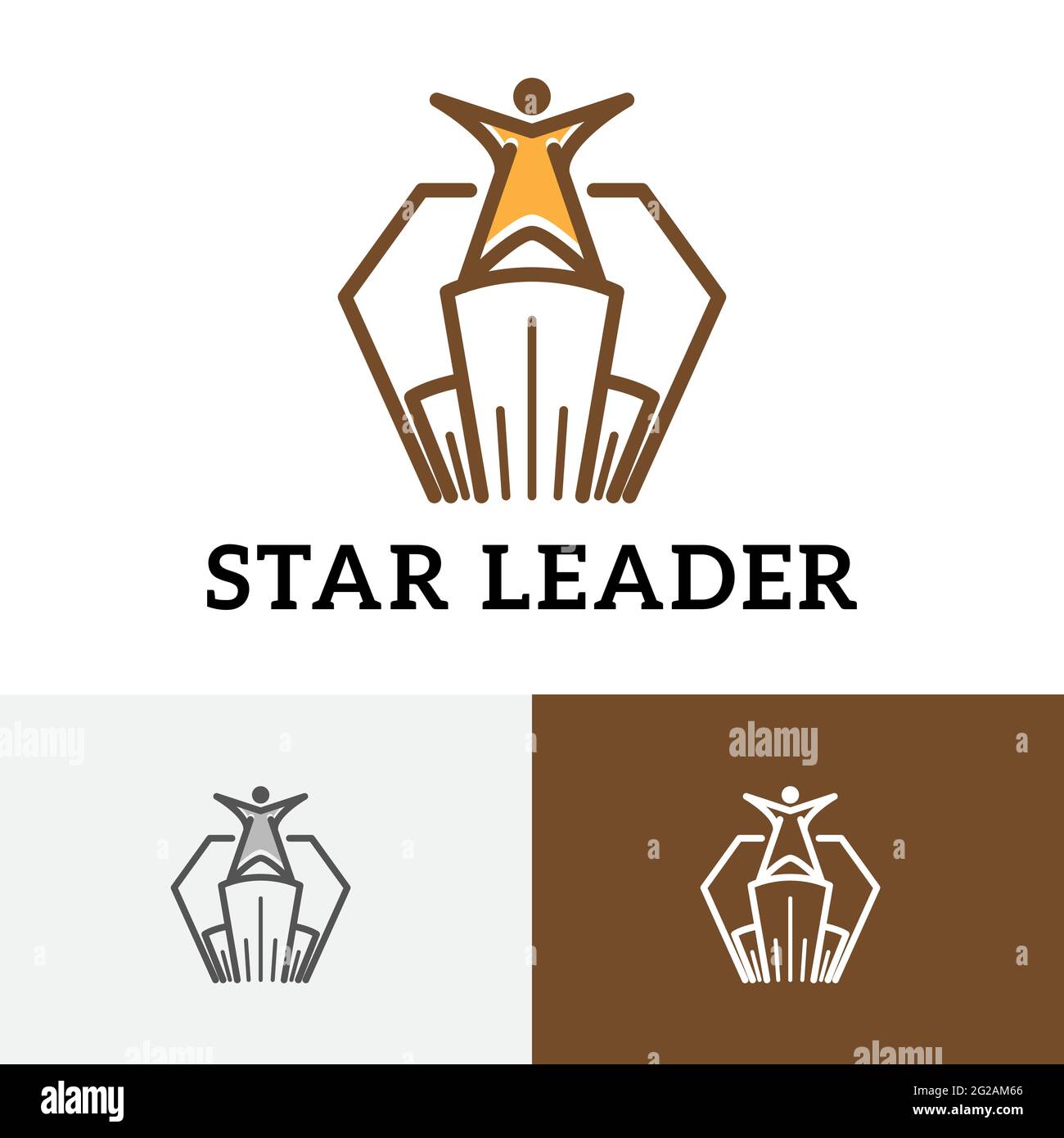 Logo vintage di Star leader Success Work Office Illustrazione Vettoriale