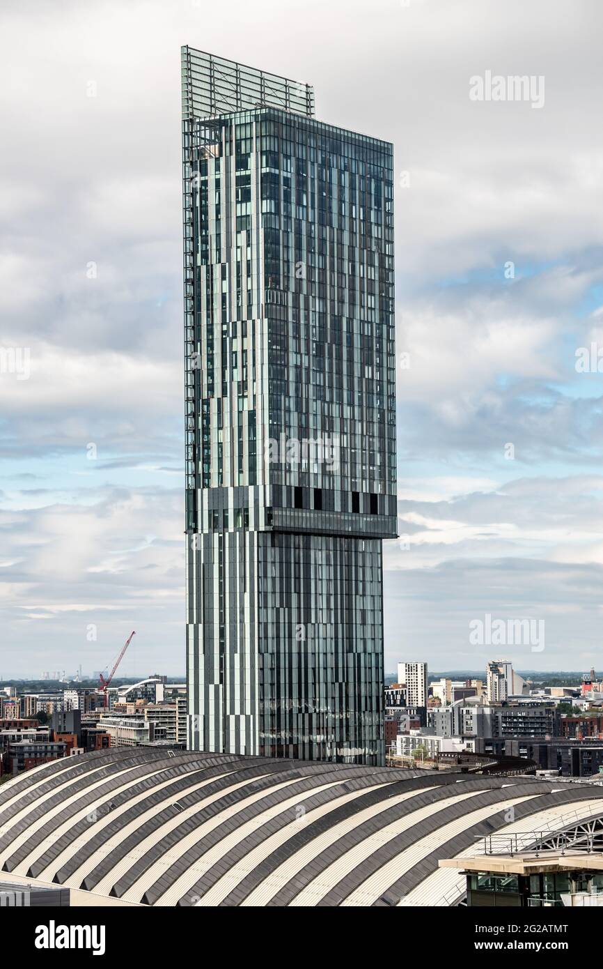 Lo skyline di Manchester mostra la Beetham Tower. Foto Stock