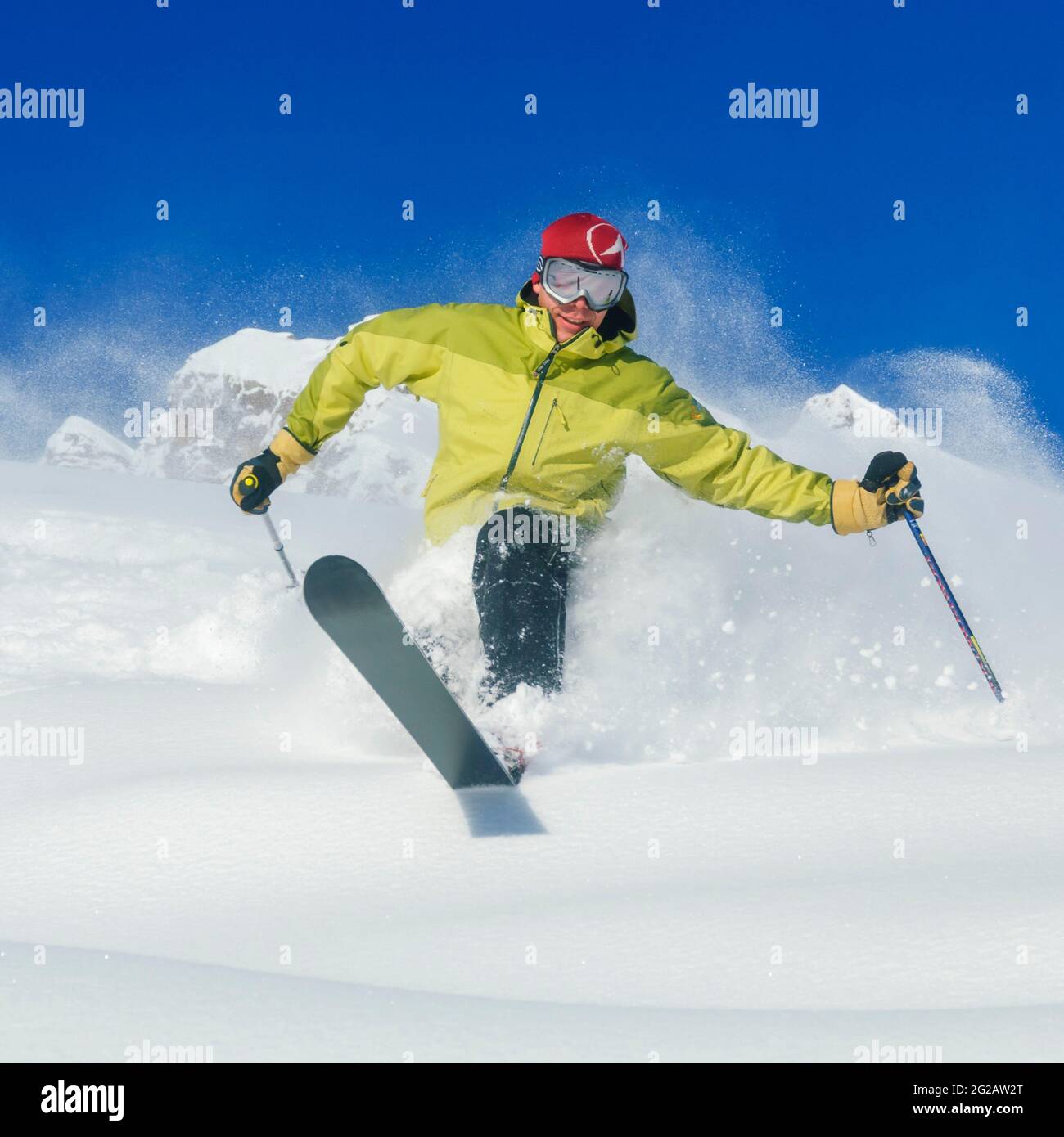 Condizioni antastiche per i freeriderideri a Montafon vicino a Gargellen Foto Stock