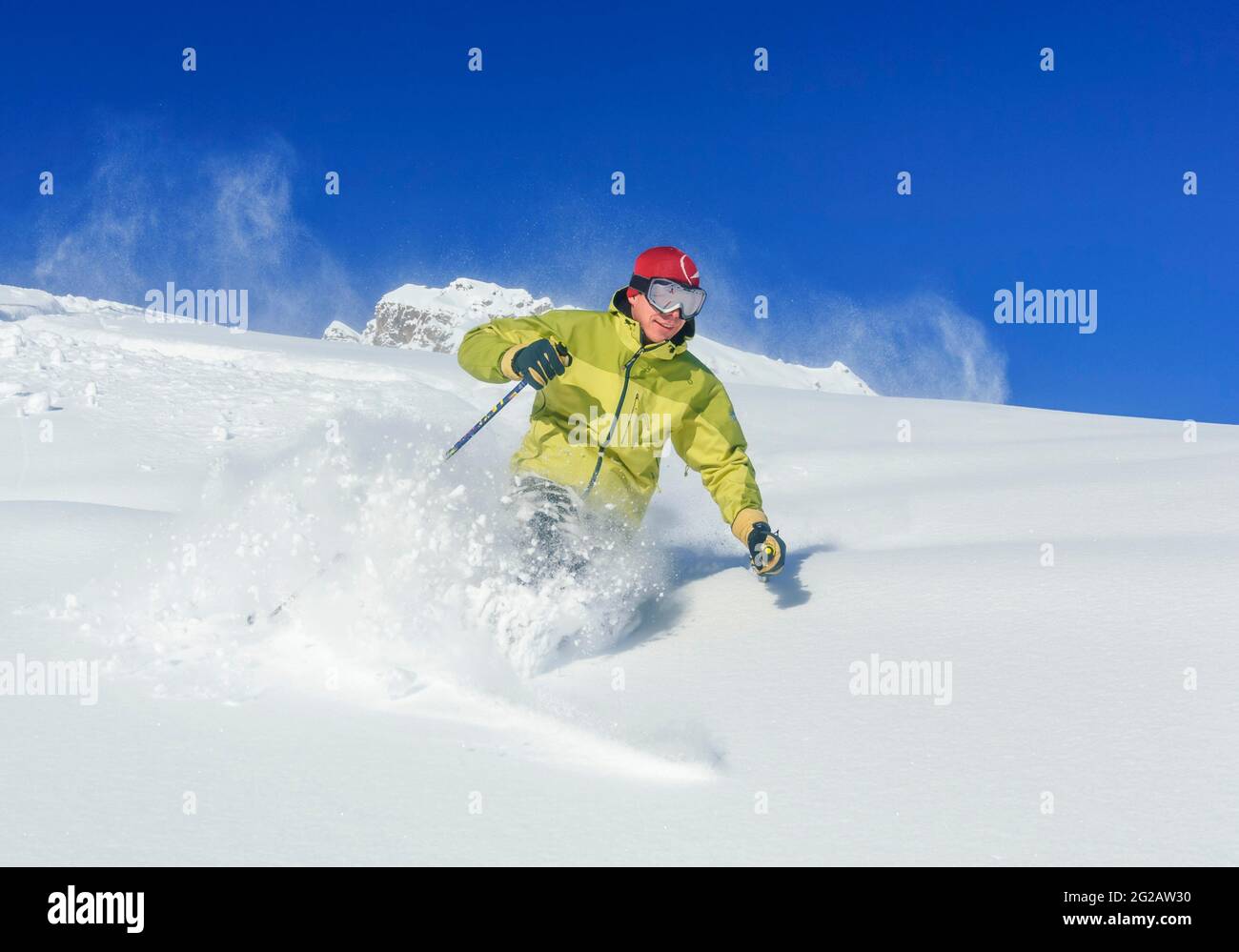 Condizioni antastiche per i freeriderideri a Montafon vicino a Gargellen Foto Stock