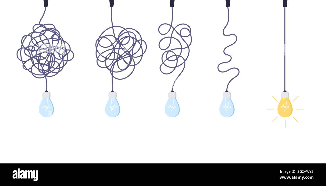 Caos semplificazione, risoluzione dei problemi e soluzioni aziendali idea di ricerca concetto vettore illustrazione. Un modo semplice e complesso dall'inizio all'idea. Mano Illustrazione Vettoriale Caos semplificazione, risoluzione dei problemi e soluzioni aziendali idea di ricerca concetto vettore illustrazione. Un modo semplice e complesso dall'inizio all'idea. Mano Illustrazione Vettoriale