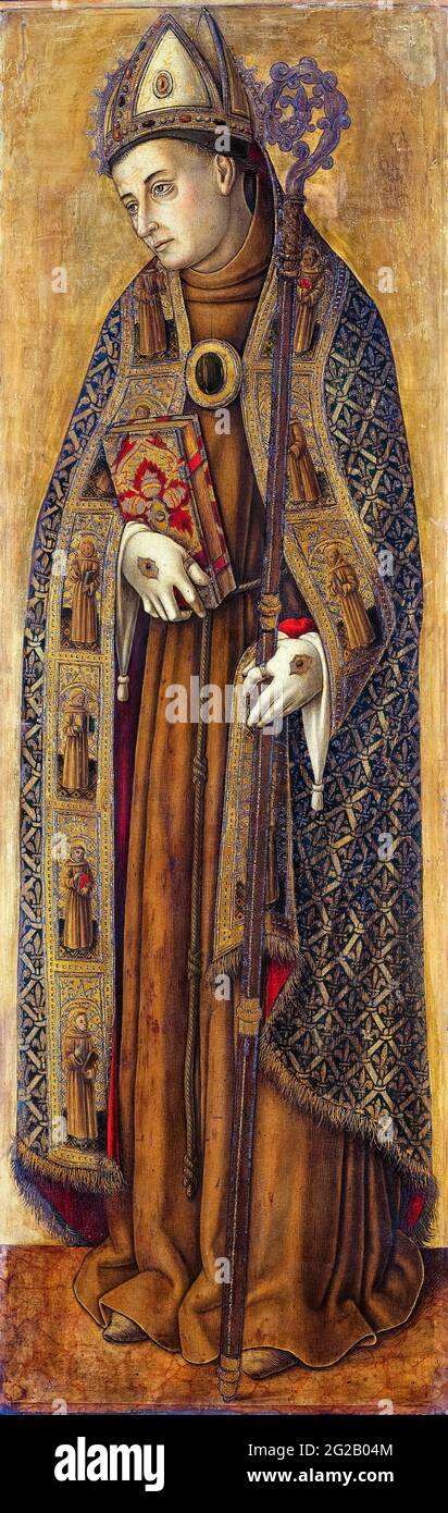 San Luigi (Luigi IX, Re di Francia, 1214-1270), ritratto di Vittore Crivelli, 1481-1502 Foto Stock