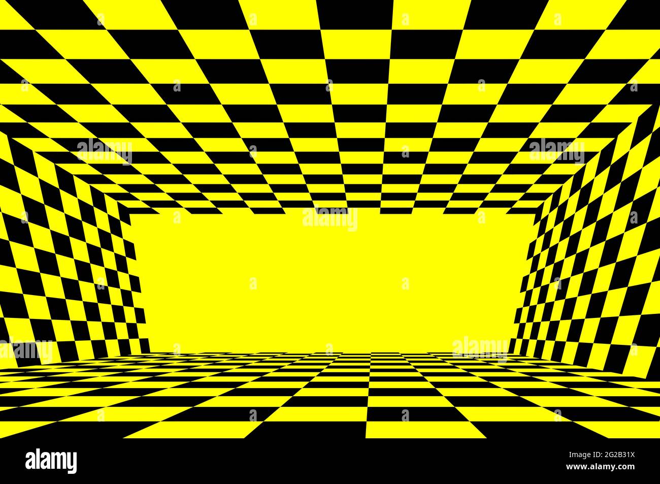 Astratto sfondo a scacchi giallo e nero Foto Stock