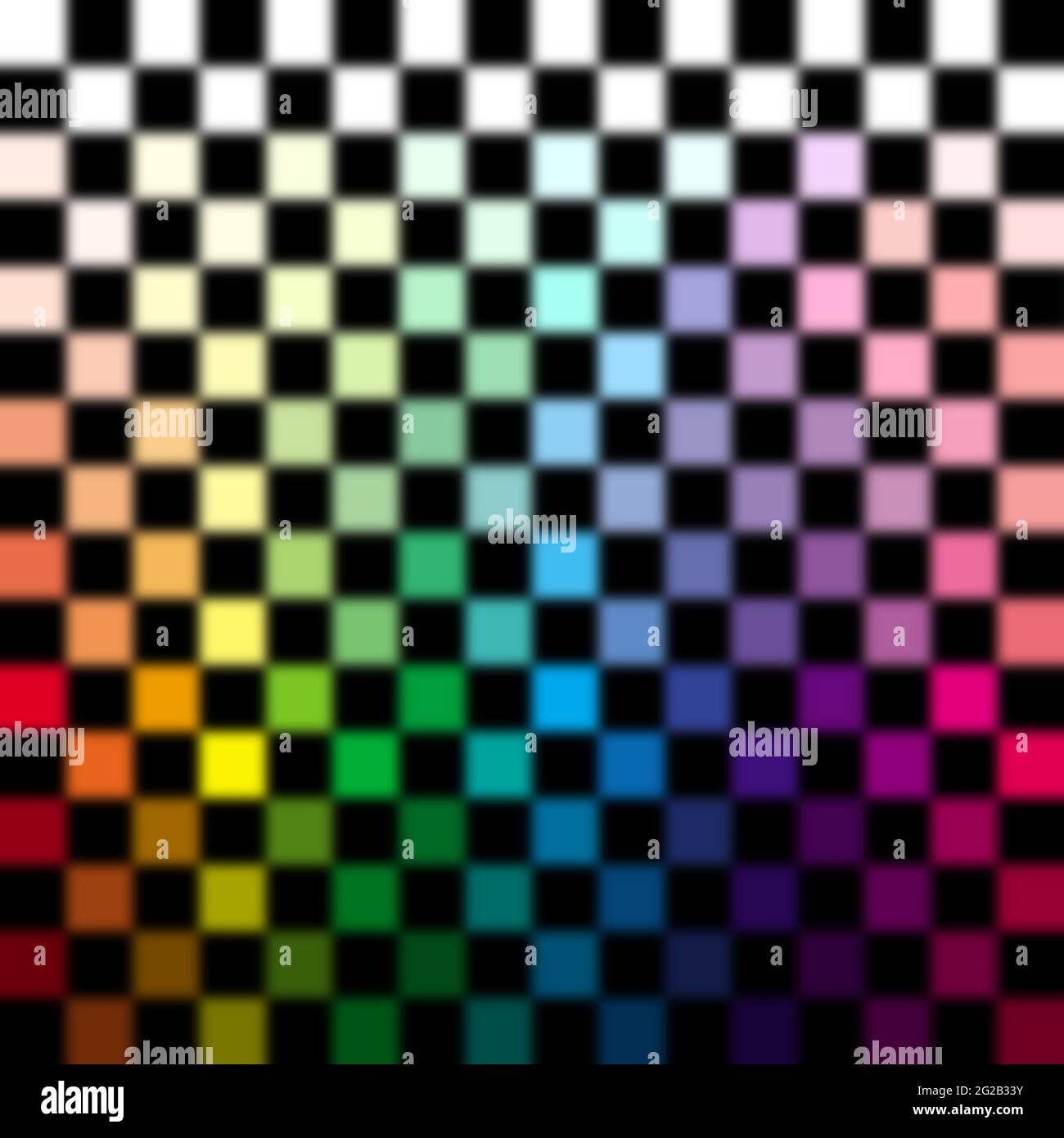 Sfocatura astratta sfondo colorato a scacchi - concetto 3D Foto Stock