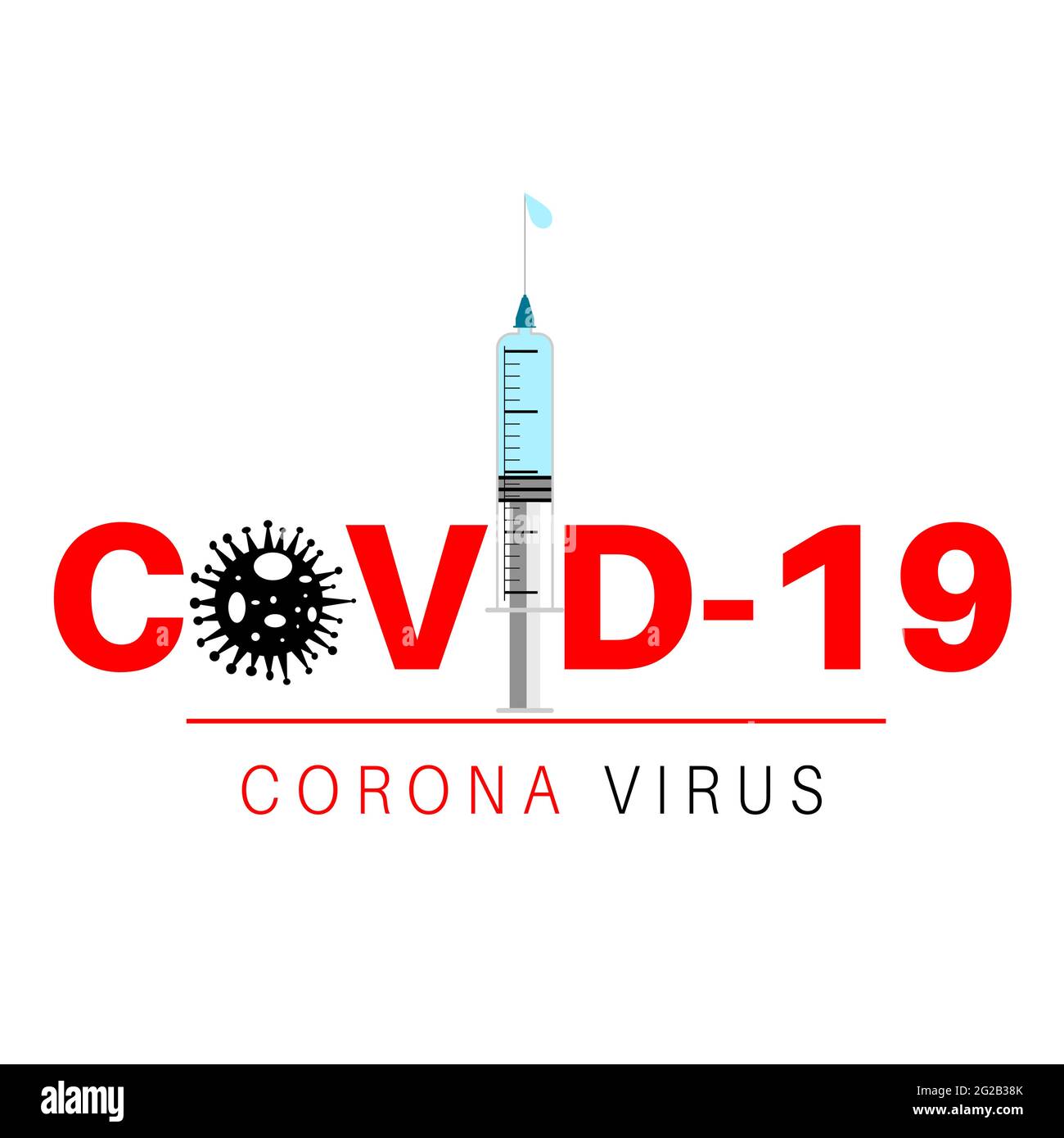 Disegno illustrativo del vaccino del virus corona. Illustrazione Vettoriale