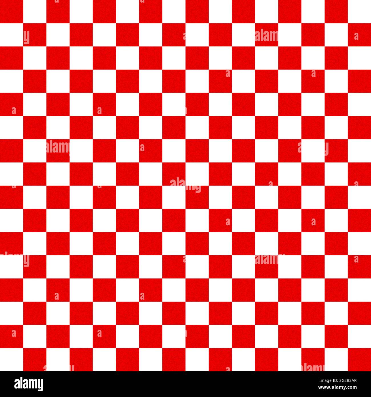 Rosso e bianco sullo sfondo a scacchi Foto Stock