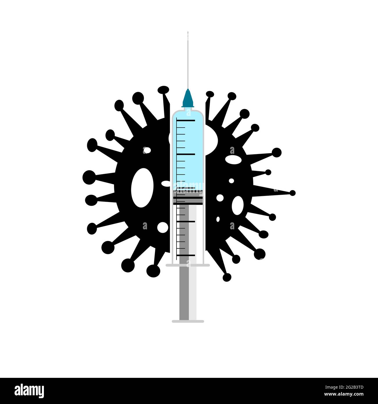 Disegno illustrativo del vaccino del virus corona. Illustrazione Vettoriale