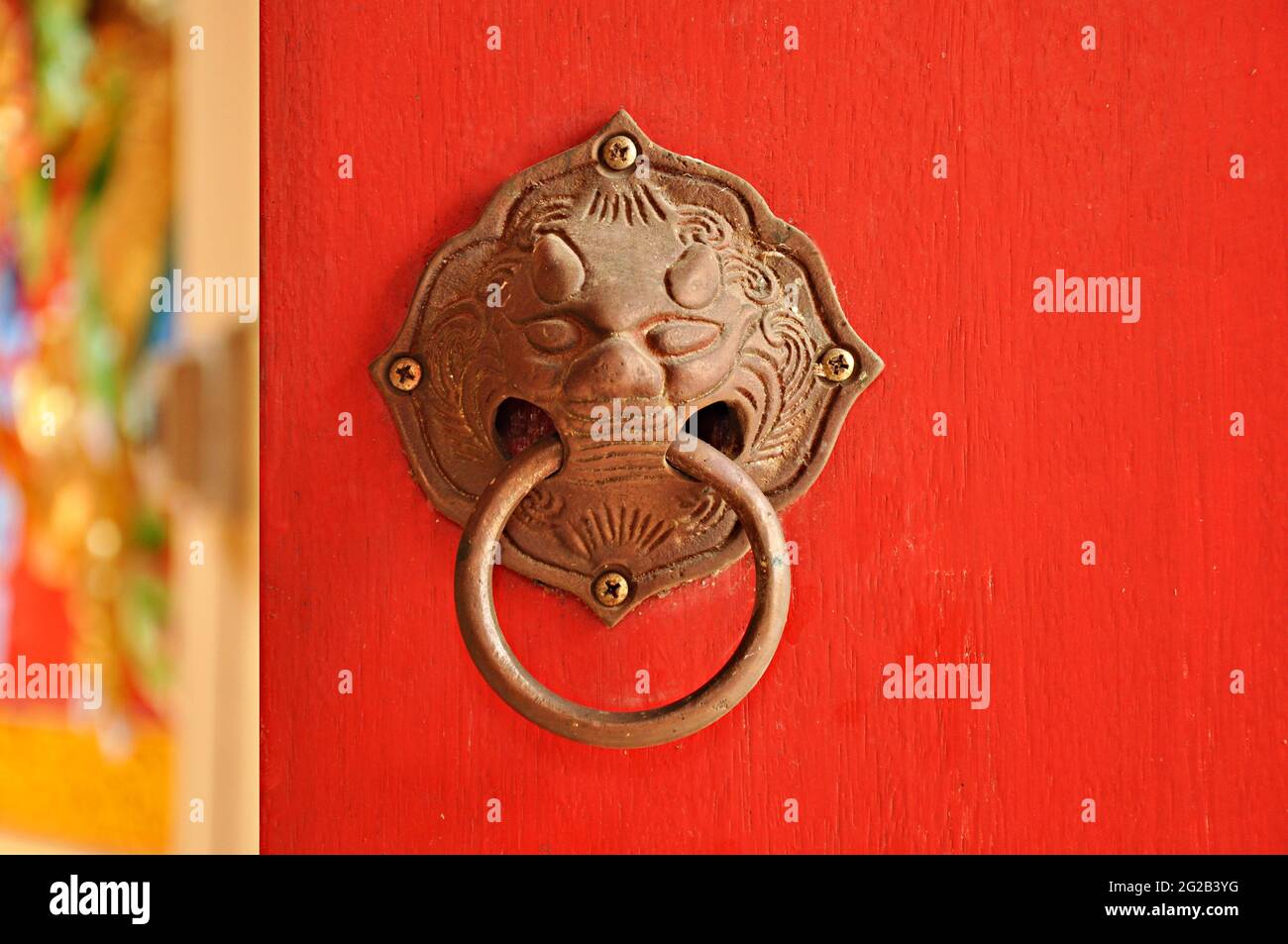 Antico stile cinese maniglia della porta Foto Stock