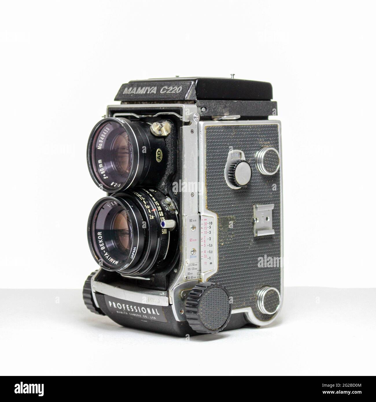 Videocamera mamiya c220 a doppia lente reflex per film di medio formato. Foto Stock