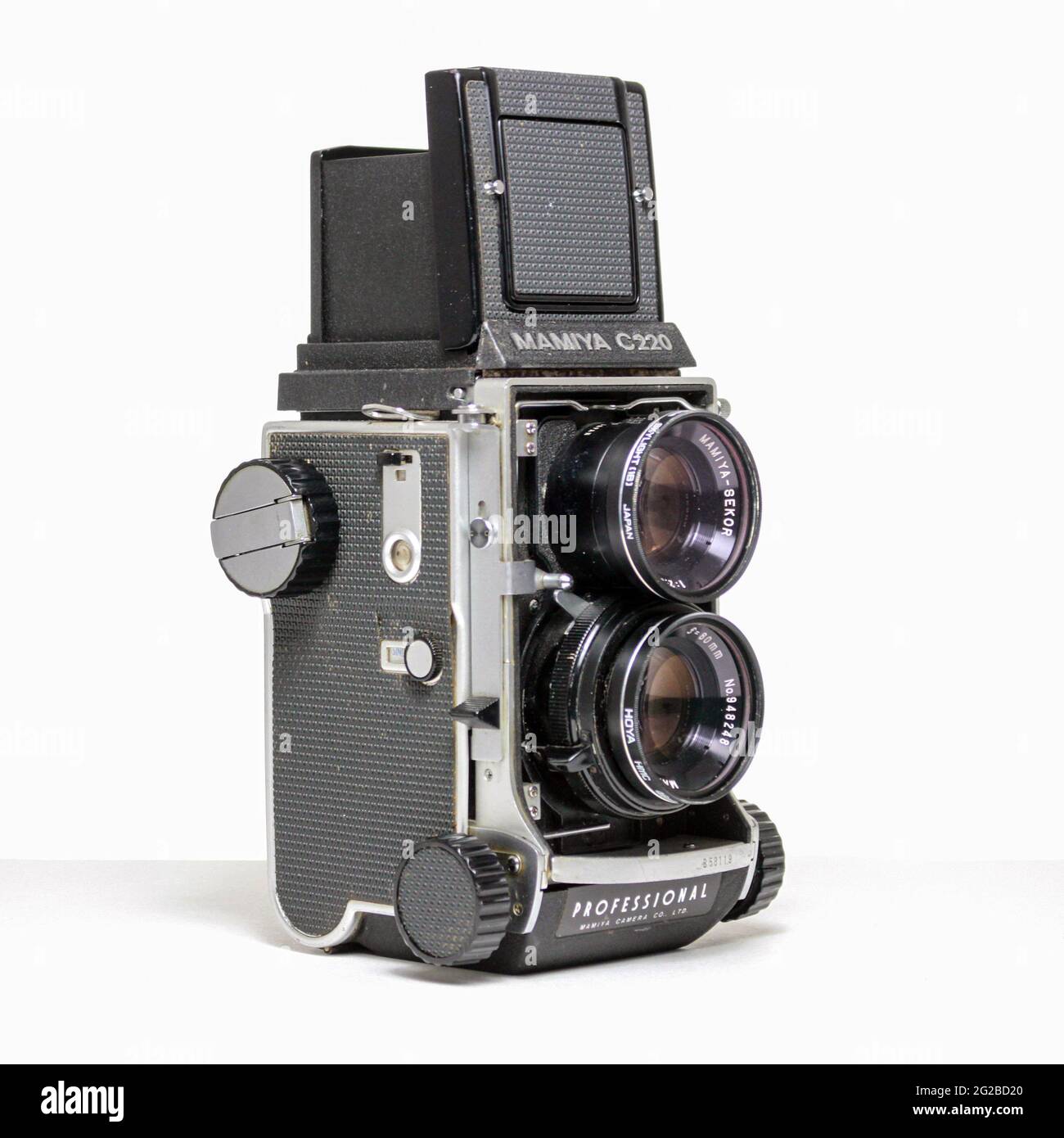Videocamera mamiya c220 a doppia lente reflex per film di medio formato. Foto Stock