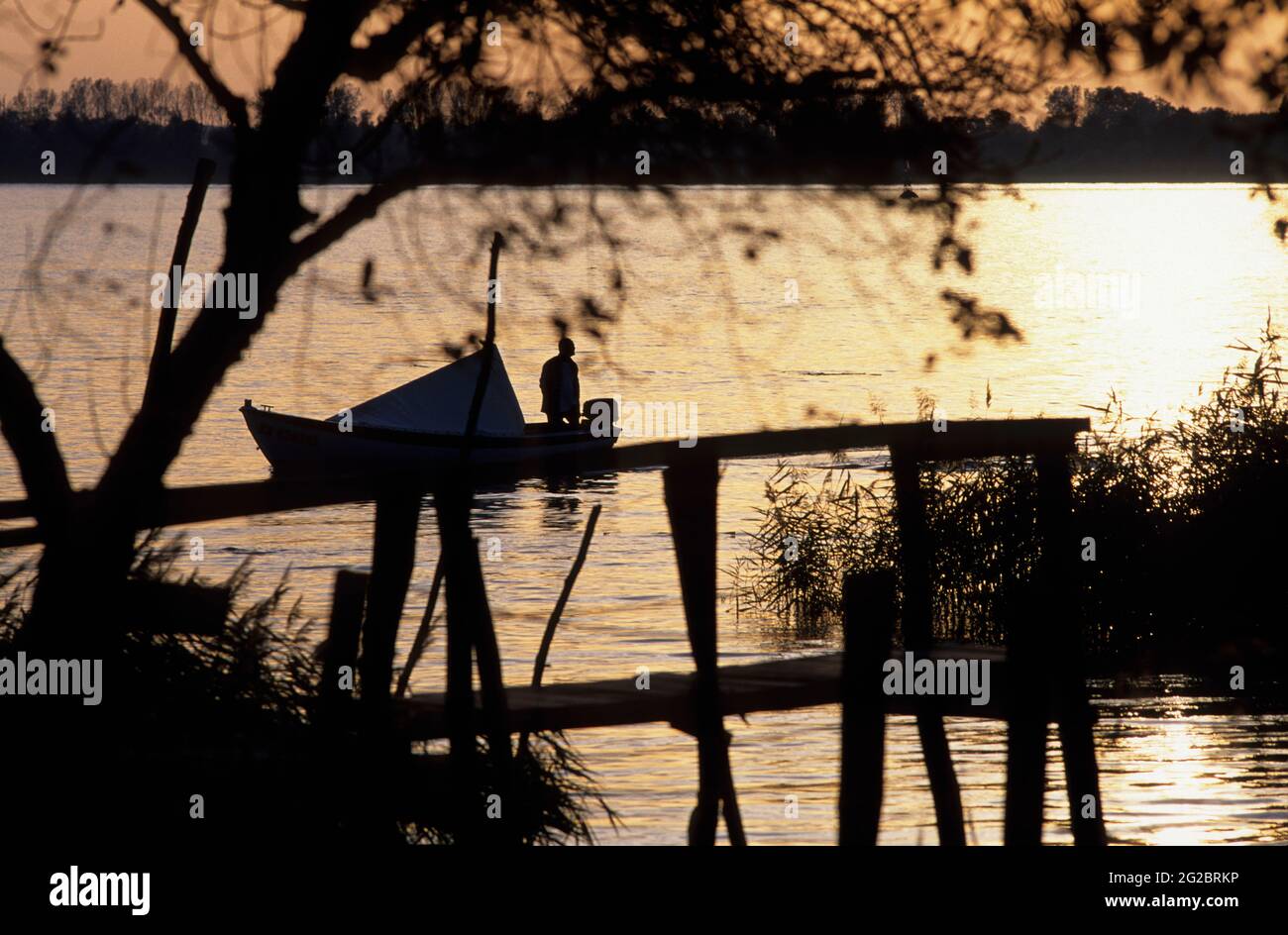 FRANCIA. GIRONDE (33) L'ESTUARIO DEL FIUME GIRONDE VICINO AL VILLAGGIO DI ROQUE-DE-THAU. PORTO DI PESCA Foto Stock