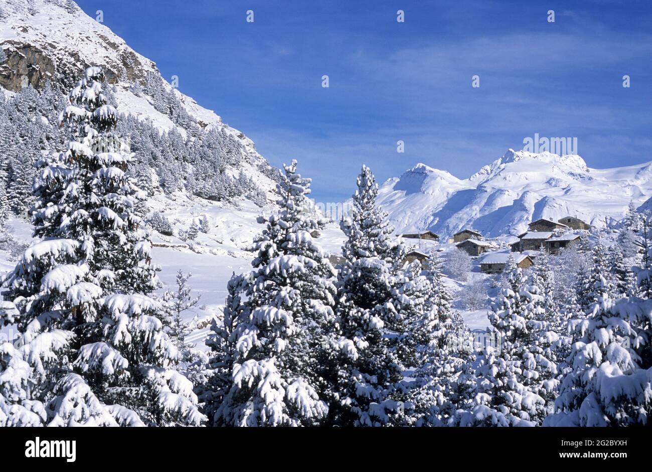 FRANCIA, SAVOIA (73) HAUTE MAURIENNE, PARCO NAZIONALE DELLA VANOISE, MADELEINE FRAZIONE TRA I VILLAGGI DI BESSANS E LANSLEVILLARD Foto Stock