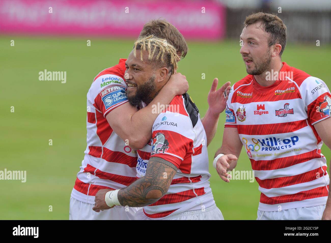 Wakefield, Inghilterra - 6 Giugno 2021 - Junior Sa'u di Leigh Centurions durante la Rugby League Betfred Super League Wakefield Trinity vs Leigh Centurions al Mobile Rocket Stadium, Wakefield, UK Dean Williams/Alamy Live News Foto Stock