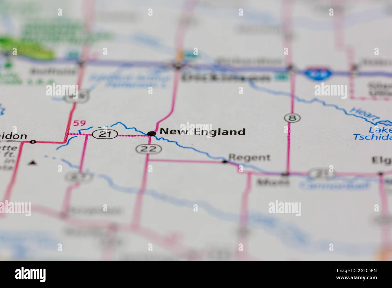Mappa del dakota del nord dell'inghilterra immagini e fotografie stock